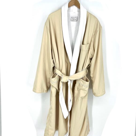 Monarch Cypress Mens XL Plush Lined Microfiber Shawl Spa Robe Belted - Picture 11 of 11